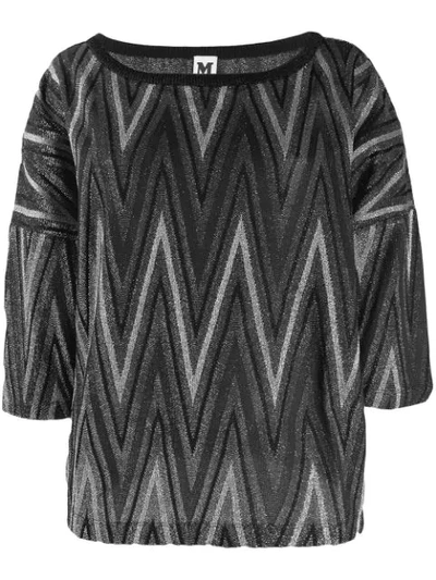 M Missoni Boat Neck Sweater In Black