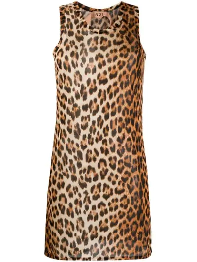N°21 Leopard Print Vest In Brown