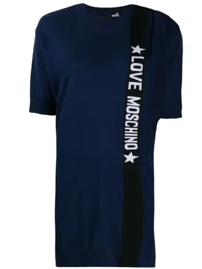 Love Moschino Logo T-shirt Dress In Blue