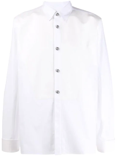 Balmain Textured Button Down Shirt In White