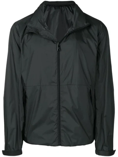 Prada Zipped Lightweight Jacket In 002 Nero