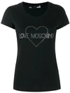 Love Moschino Embellished Logo T-shirt In Black