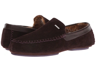Ted Baker Moriss Faux Fur Lined Moccasin (men) In Brown