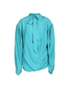 Balenciaga Silk Blouse In Turquoise