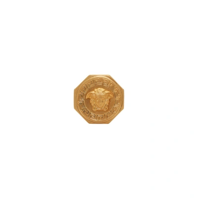 Versace Gold Round Medusa Ring In Doohs - Gol