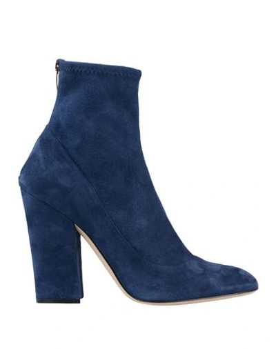 Sergio Rossi Ankle Boots In Dark Blue