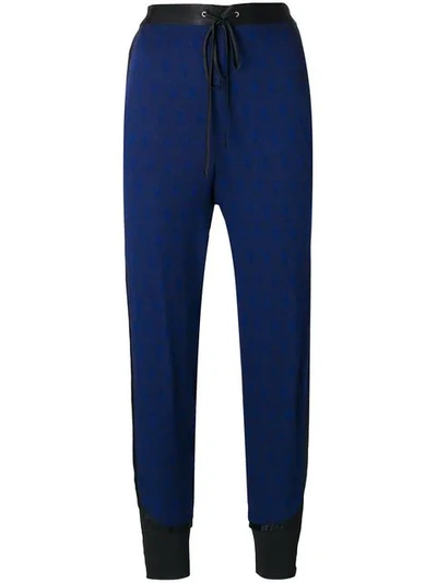 3.1 Phillip Lim / フィリップ リム Woman Silk Satin-trimmed Jacquard Tapered Pants Navy In Blue