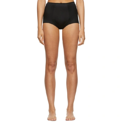 Dolce & Gabbana Dolce And Gabbana Black Satin High Waisted Briefs In N0000 Black