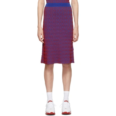 Opening Ceremony Squiggle Knit Skirt In Cobalt Red