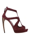 Alexander Mcqueen Sandals In Maroon