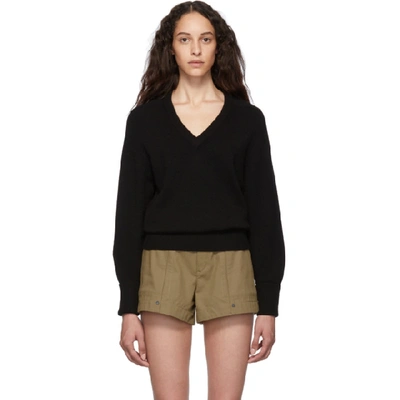 Chloé Chloe Black Cashmere Iconic V-neck Sweater In 001 Black