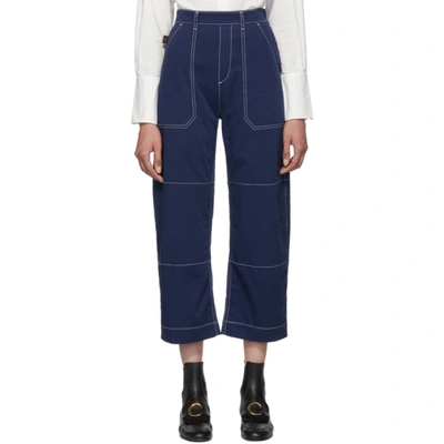 Chloé Blue Light Denim Boyfriend Jeans In 401 Deep Bl