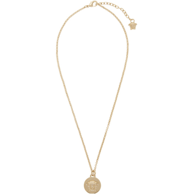Versace Medusa-debossed Coin Necklace In D00oc Gold