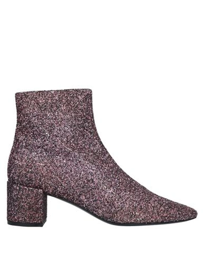 Saint Laurent Ankle Boots In Pink
