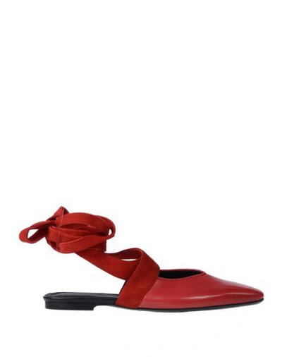 Jw Anderson Ballet Flats In Red