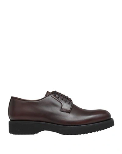 Pollini Laced Shoes In Dark Brown