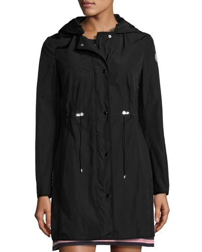 Moncler Anthemis Lightweight Raincoat In Black
