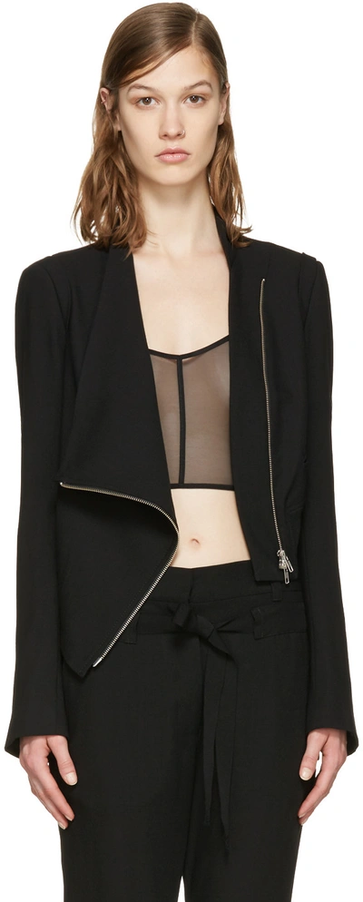 Ann Demeulemeester Black Wool Zip Jacket | ModeSens