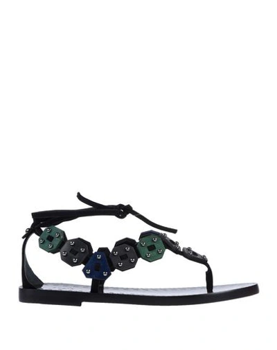 Alaïa Toe Strap Sandals In Black