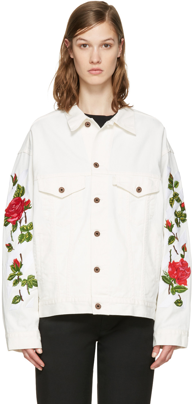 off white rose denim