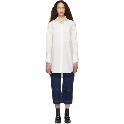 Chloé Chloe White Embroidered C Shirt In 107 Iconicm