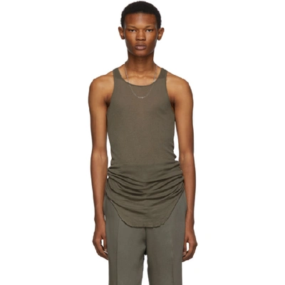 Rick Owens Taupe Basic Rib Tank Top In 34 Dust