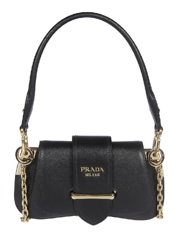 Prada Pattina Shoulder Bag In Black | ModeSens