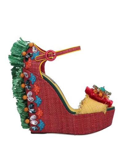 Dolce & Gabbana Sandals In Brick Red