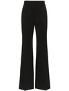 Givenchy High Waisted Wide Leg Wool Trousers In Black