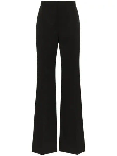 Givenchy High Waisted Wide Leg Wool Trousers In Black