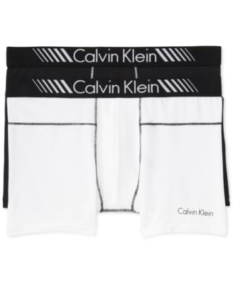 Calvin Klein Men's Micro Performance Trunks, 2-pk. In White/black ...