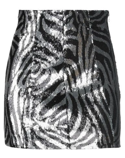 Halpern Zebra-print Sequined Satin Mini Skirt In Turquoise