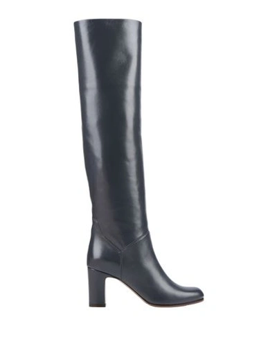 L'autre Chose Knee Boots In Steel Grey