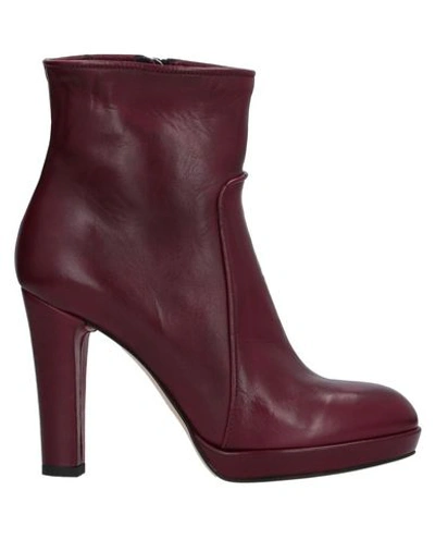 Pomme D'or Ankle Boots In Maroon