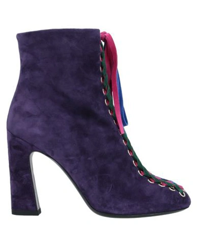 Roger Vivier Ankle Boots In Purple