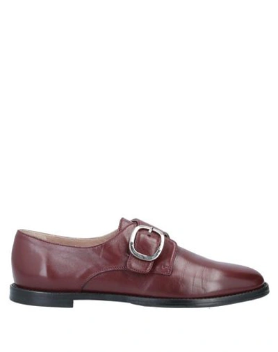 Cheville Loafers In Maroon