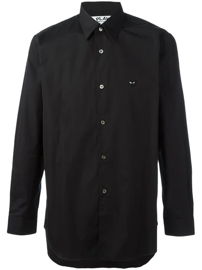 Comme Des Garçons Play Small Black Emblem Cotton Button Down