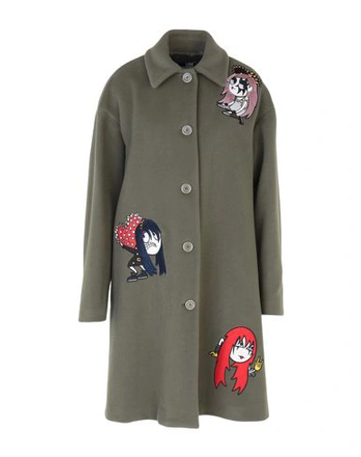 Love Moschino Coats In Military Green