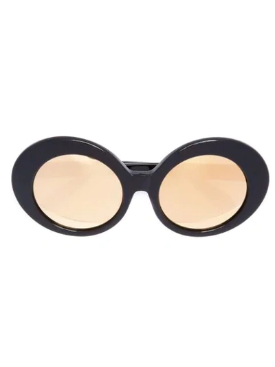 Linda Farrow Oval Sunglasses In Black