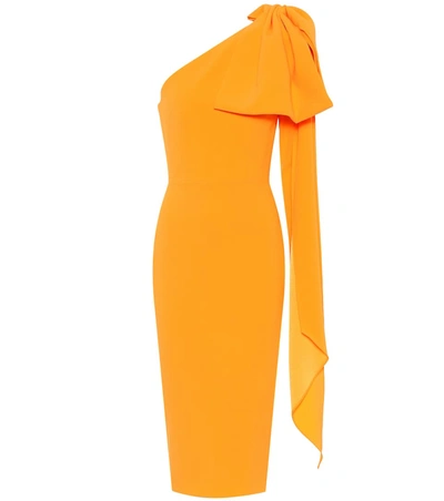 Alex Perry Wade-one Shoulder Crepe Midi Dress In Orange