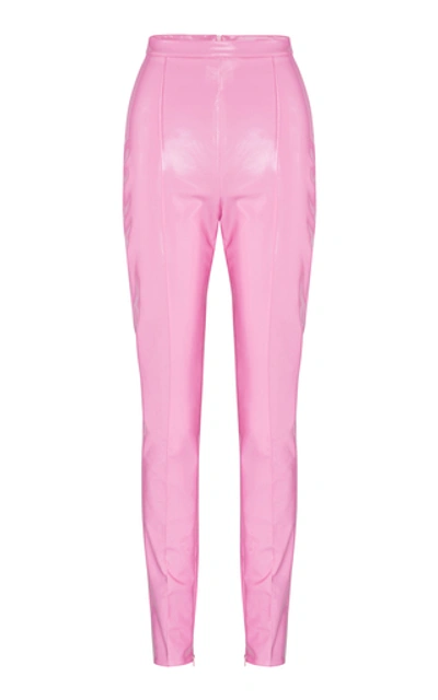 Alex Perry James High-waist Vinyl Pants In Pink ModeSens