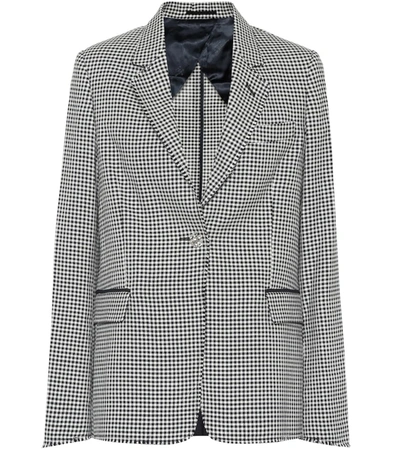 Golden Goose Checked Wool And Cotton Blazer In Blue