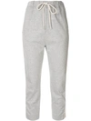 Bassike Cropped Track Trousers In Grey Marl