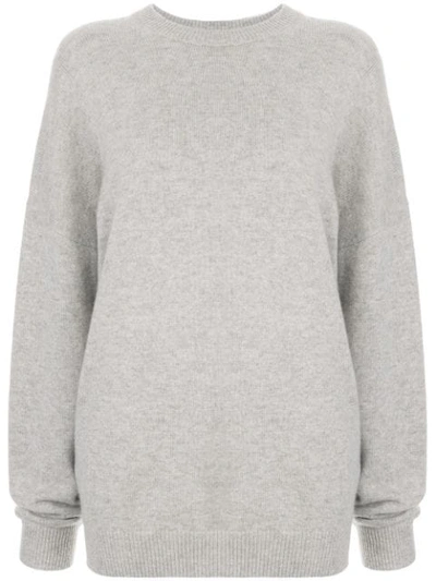 Bassike Oversized Cashmere Pullover Jumper In Grey