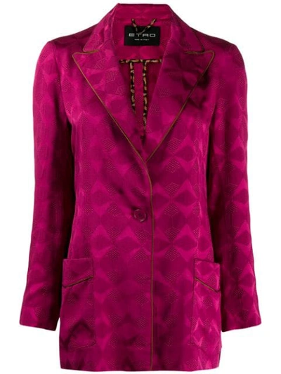 Etro Patterned Jacquard Blazer In Pink