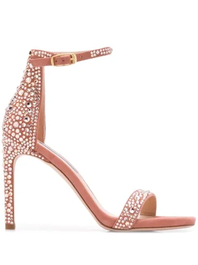 Stuart Weitzman The Nudistsong Stardust 105 Sandal In Pink