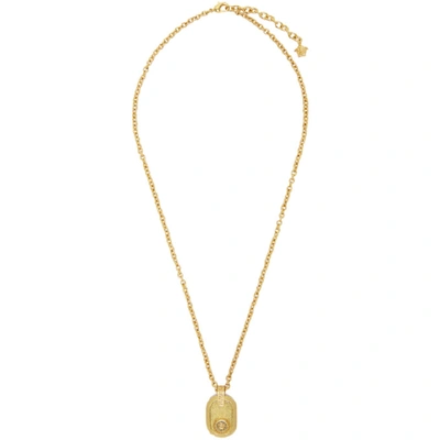 Versace Men's Tribute Medusa Pendant Necklace In Kot Gold
