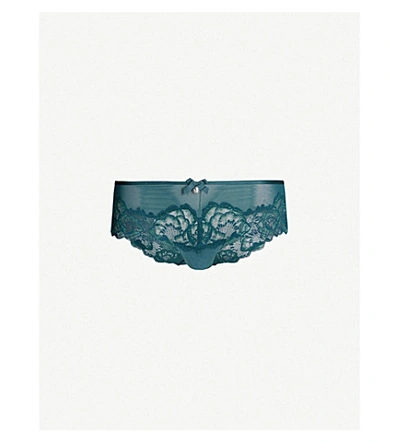 Chantelle Orangerie Mesh And Lace Hipster Briefs In Green 016