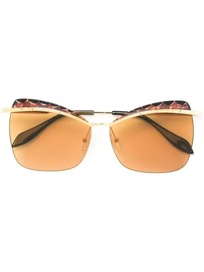 Alexander Mcqueen Eyewear Squared Cat Eye Sunglasses - Metallic