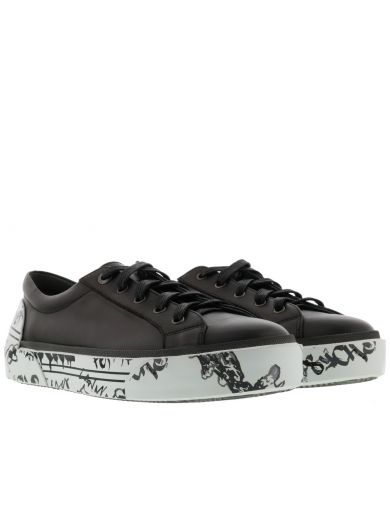 Lanvin Graffiti Sole Sneakers In Black | ModeSens